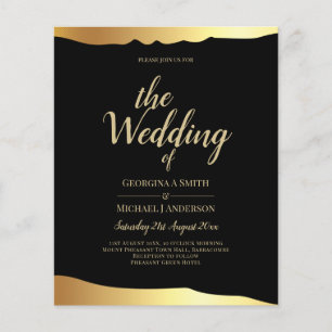 Black Tie Wedding Gold Foil Script Elegant Event Flyer