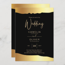 Black Tie Wedding Gold Foil Script Elegant Event