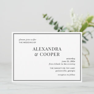 Black Tie Wedding Invitation