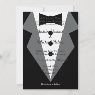 Black Tie Wedding Invitation