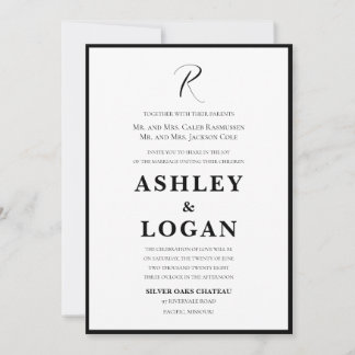 Black Tie Wedding Invitations