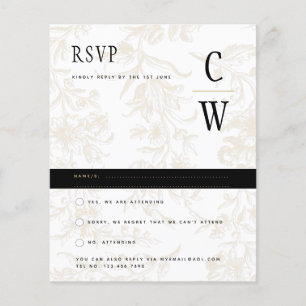 Black Tie Wedding Theme Vintage Gold Damask Flyer