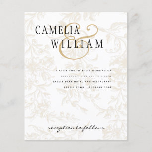 Black Tie Wedding Theme Vintage Gold Damask Flyer