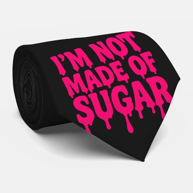 Black Tie with Neon Pink Quote – Customisable (Rolled)