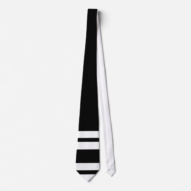 Black Tie With White Stripes (Front)
