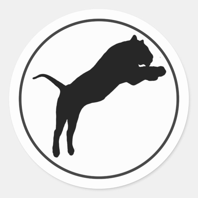 Black Tiger Drawing in White Circle Classic Round Sticker (Front)