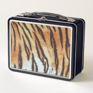 Black Tiger Skin Metal Lunch Box
