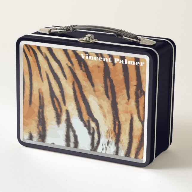 Black Tiger Skin Metal Lunch Box (Front)