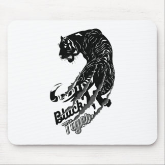 Black Tiger Vector Art with Black Tiger Text Mouse Mat