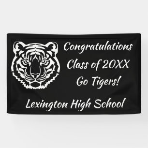 Black Tigers Logo School Mascot Party Banner