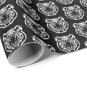 Black Tigers Logo School Mascot Wrapping Paper
