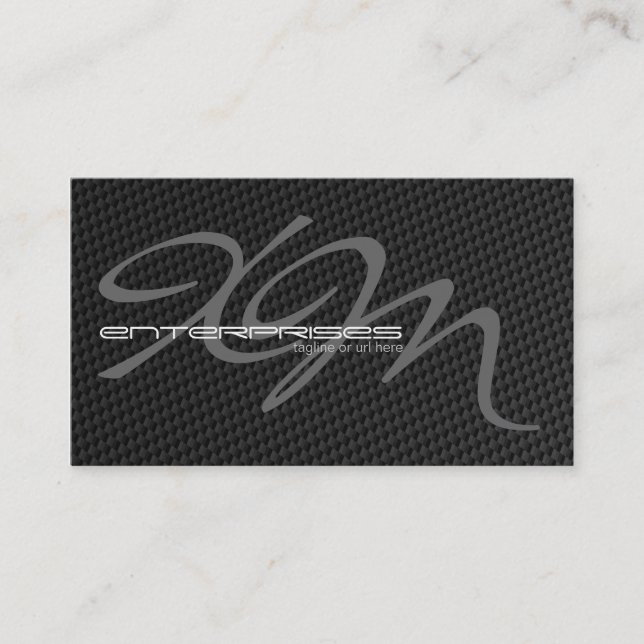 Black Tightly Woven Carbon Fibre Textured Business Card (Front)