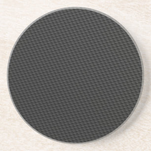 Black Tightly Woven Carbon Fibre Textured Coaster