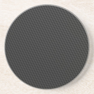 Black Tightly Woven Carbon Fibre Textured Coaster