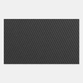 Black Tightly Woven Carbon Fibre Textured Rectangular Sticker
