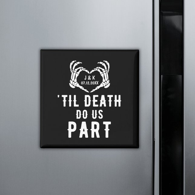 Black Til Death Do Us Part Wedding Custom Favours Magnet (Black Til Death Do Us Part Wedding Custom Favors Magnet)