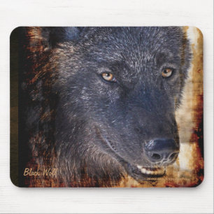 Black Timber Wolf Wildlife Conservation Mousepad