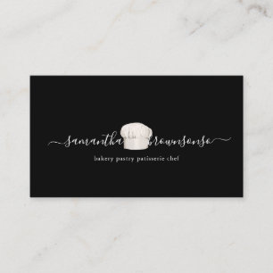 Black Tiny Bakery Chef Cap Business Card