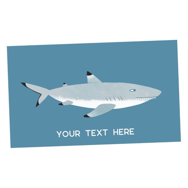 Black Tipped Reef Shark Custom Text Rectangular Sticker (Black tipped reef shark fun custom text personalized stickers)