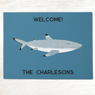 Black Tipped Reef Shark Fun Personalised Doormat