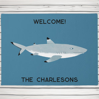 Black Tipped Reef Shark Fun Personalised Doormat