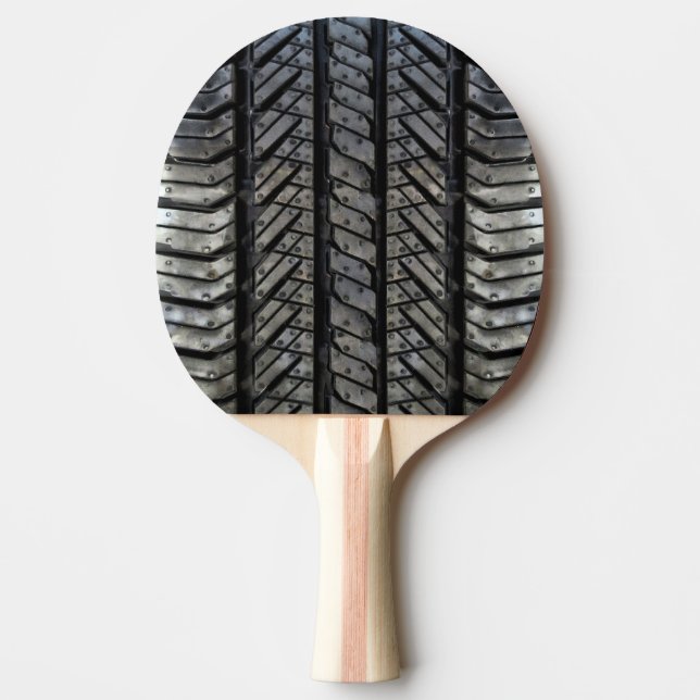 Black Tire Rubber Automotive Decor Ping Pong Paddle (Front)