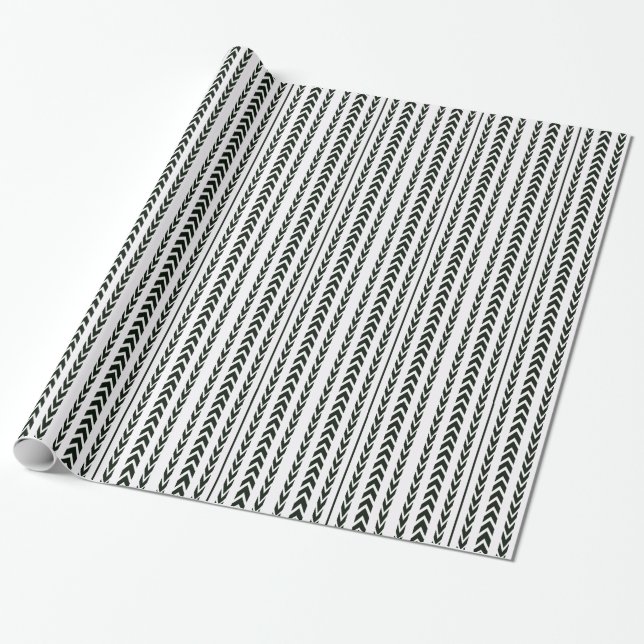 Black Tire Tread Wrapping Paper (Unrolled)