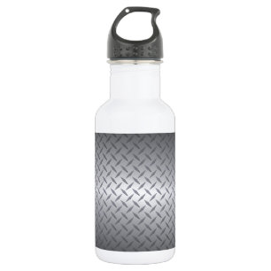 Black to Bright Steel Fade Diamondplate Background 532 Ml Water Bottle