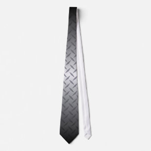 Black to Bright Steel Fade Diamondplate Background Tie