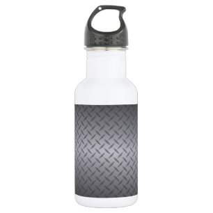 Black to Gray Fade Diamondplate Steel Background 532 Ml Water Bottle