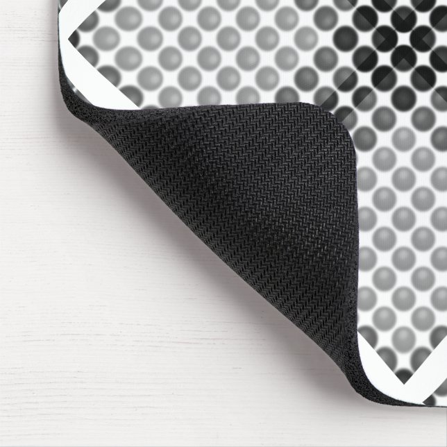 Black to grey balls or holes, cross-aligned square mouse mat (Corner)