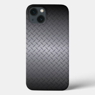 Black to Grey Diamondplate Steel Background Art iPhone 13 Case