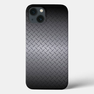 Black to Grey Fade Diamondplate Steel Background iPhone 13 Case
