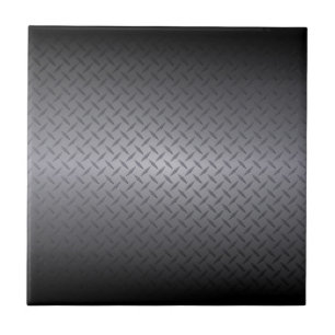 Black to Grey Fade Diamondplate Steel Background Tile