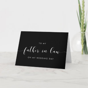 Black To my father-in-law wedding day folded Card