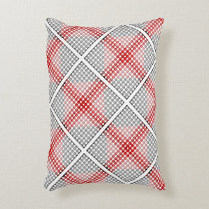 Black to red balls or holes, forming weird squares decorative cushion