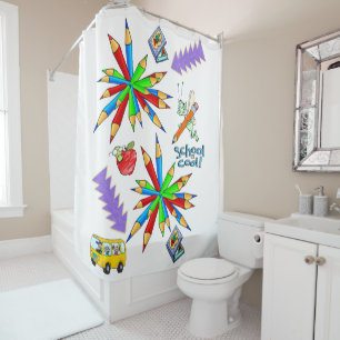 Black to School is Cool Shower Curtain