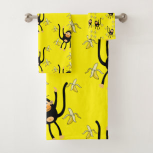 Black To School Little Monkey Bath Towel Set