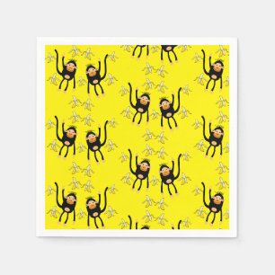 Black To School Little Monkey Napkin