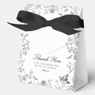 Black Toile De Jouy Floral Dessert Favour Boxes