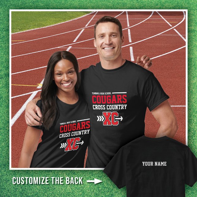 Black Tomball High School Cougars Cross Country T-Shirt (Creator Uploaded)