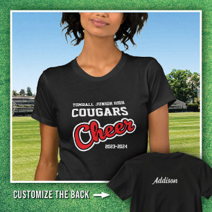 Black Tomball Junior High Cougars Cheer 2023-2024 T-Shirt