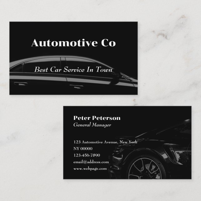 Black tone automotive  business card (Front/Back)