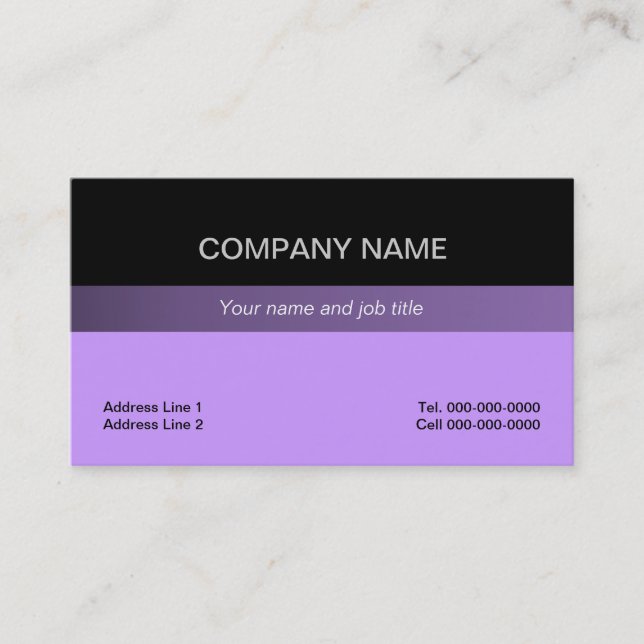 Black Top  Design Business Cards (Front)