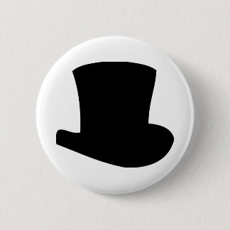 black top hat circus magician 6 cm round badge