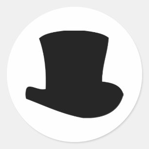 black top hat circus magician classic round sticker