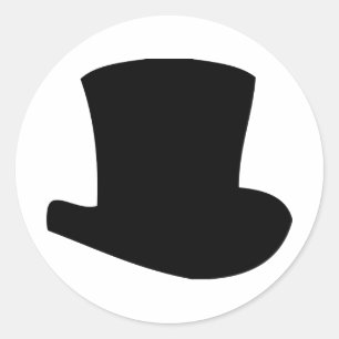 black top hat circus magician classic round sticker