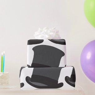 Black Top Hat Classic Steampunk Victorian Wrapping Paper