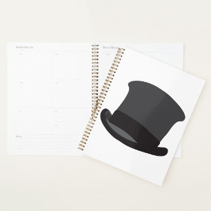 Black Top Hat Spiral Planner