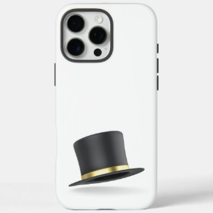 Black top hat with golden ribbon iPhone 16 pro max case